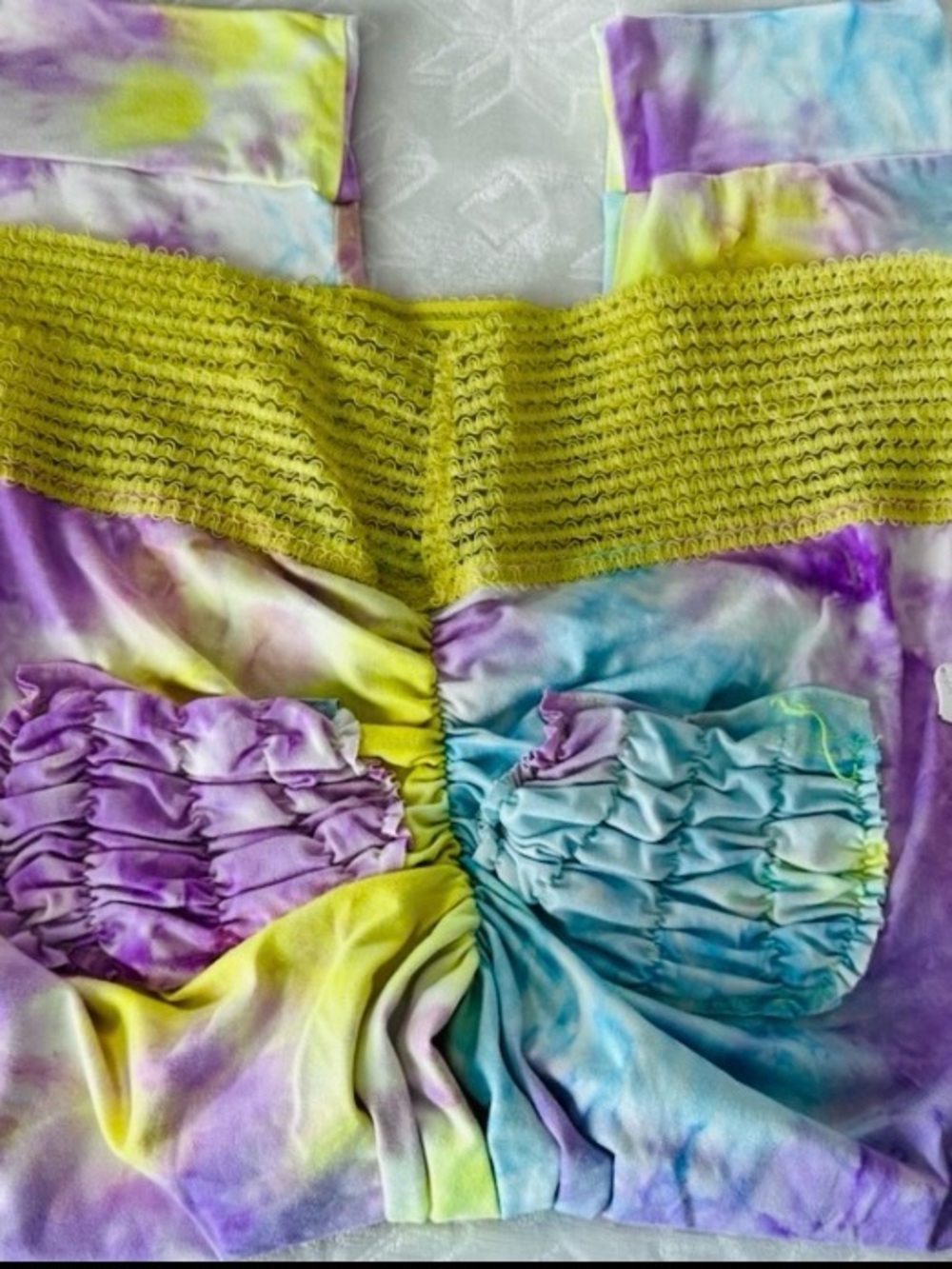 Cute Booty Lounge Tie-Dye Capris in Purple, Blue, Yellow